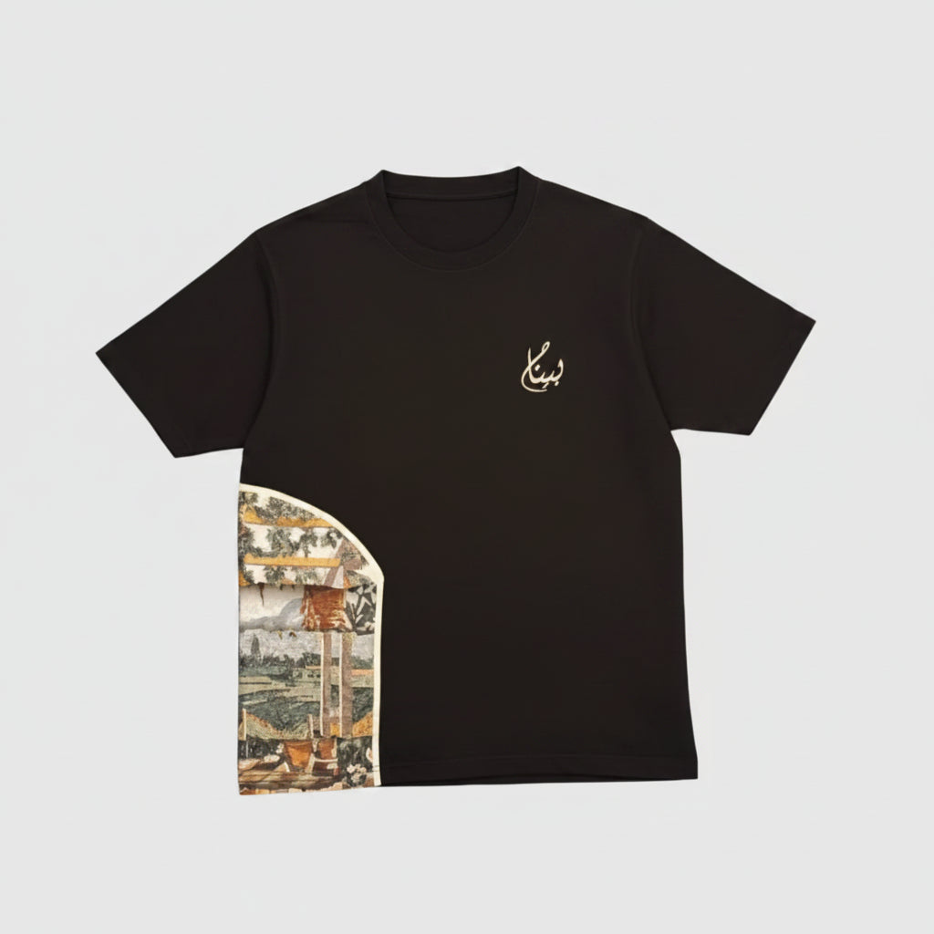 BeNaam Black Graphic T-Shirt